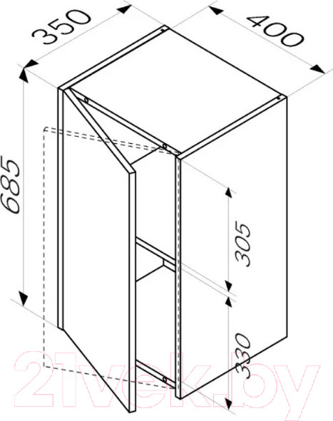 Изображение товара Шкаф для ванной AM.PM Func M8FCH0402WG (белый глянец)