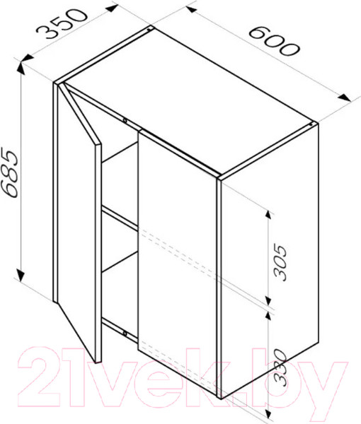 Изображение товара Шкаф для ванной AM.PM Func M8FCH0602WG (белый глянец)