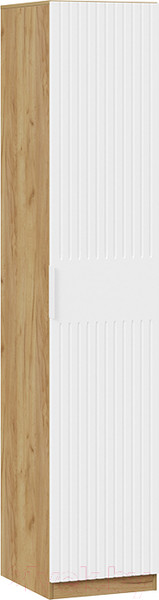 Изображение товара Шкаф-пенал ТриЯ Хилтон для белья (дуб крафт золотой/белый матовый)