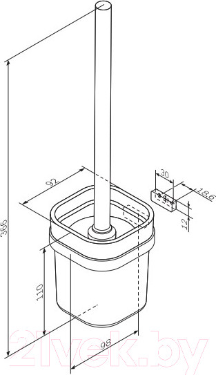 Изображение товара Ершик для унитаза AM.PM Func A8F33300
