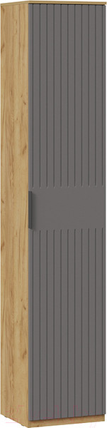 Изображение товара Шкаф-пенал ТриЯ Хилтон для белья исп.2 (дуб крафт золотой/графит матовый)