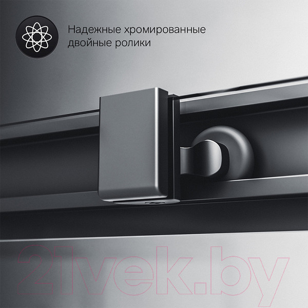 Изображение товара Душевой уголок AM.PM Gem S Square Slide 90x90 / W93G-403-090BT (черный матовый/прозрачное стекло)