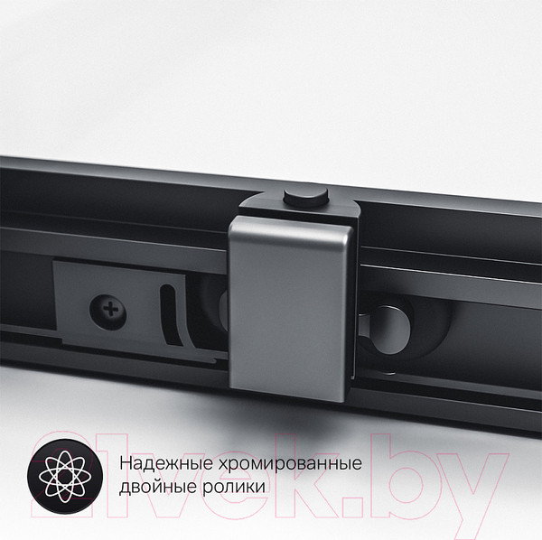 Изображение товара Душевой уголок AM.PM Gem S Square Slide 90x90 / W93G-403-090BT (черный матовый/прозрачное стекло)