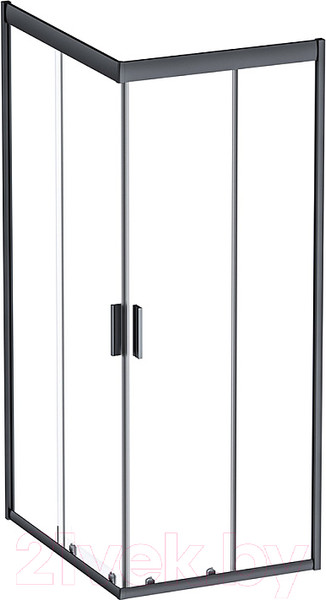 Изображение товара Душевой уголок AM.PM Gem S 100x80 / W93G-404-100280-BT (черный матовый/прозрачное стекло)