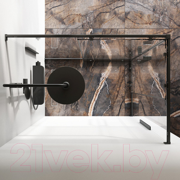 Изображение товара Душевой уголок AM.PM Func Square Slide 120x90 / W84G-403-12090-BТ (черный/прозрачное стекло)