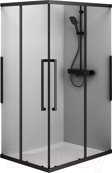 Изображение товара Душевой уголок AM.PM Func Square Slide 120x90 / W84G-403-12090-BТ (черный/прозрачное стекло)