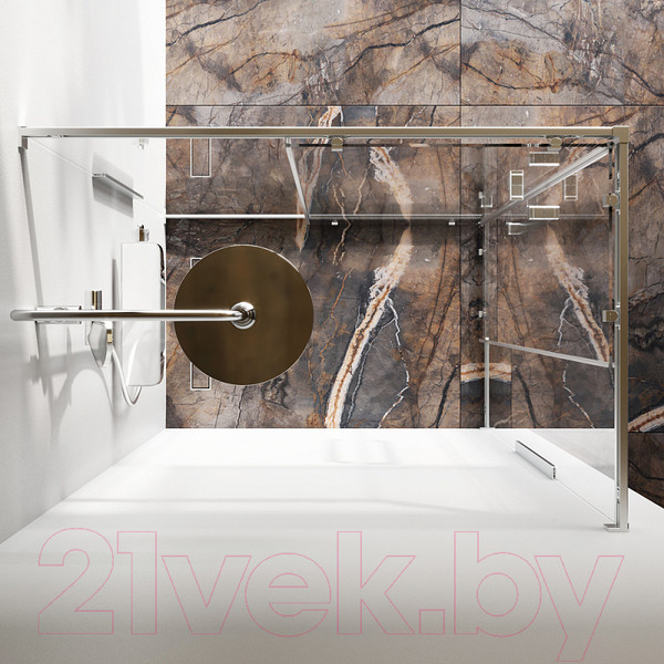 Изображение товара Душевой уголок AM.PM Func Square Slide 120x80 / W84G-403-12080-MТ (хром матовый/прозрачное стекло)