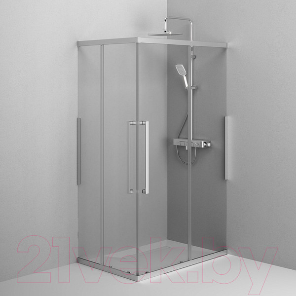 Изображение товара Душевой уголок AM.PM Func Square Slide 120x80 / W84G-403-12080-MТ (хром матовый/прозрачное стекло)