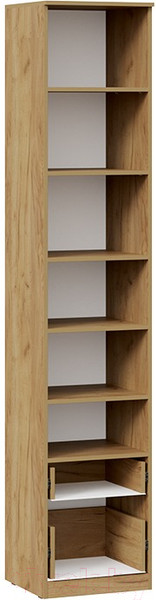 Изображение товара Шкаф-пенал ТриЯ Хилтон комбинированный с 1 дверью и 2 ящиками исп.2 (дуб крафт золотой/белый матовый)