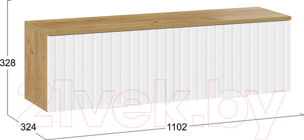 Изображение товара Шкаф навесной ТриЯ Хилтон 1100 (дуб крафт золотой/белый матовый)