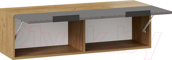 Изображение товара Шкаф навесной ТриЯ Хилтон 1100 (дуб крафт золотой/графит матовый)