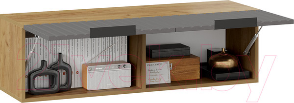 Изображение товара Шкаф навесной ТриЯ Хилтон 1100 (дуб крафт золотой/графит матовый)