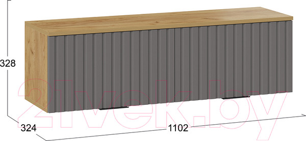 Изображение товара Шкаф навесной ТриЯ Хилтон 1100 (дуб крафт золотой/графит матовый)