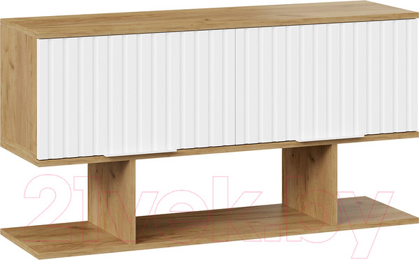 Изображение товара Шкаф навесной ТриЯ Хилтон с полкой 1100 (дуб крафт золотой/белый матовый)