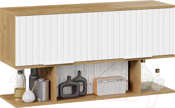 Изображение товара Шкаф навесной ТриЯ Хилтон с полкой 1100 (дуб крафт золотой/белый матовый)