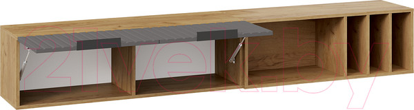 Изображение товара Шкаф навесной ТриЯ Хилтон с полкой 2040 (дуб крафт золотой/графит матовый)