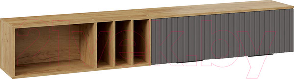 Изображение товара Шкаф навесной ТриЯ Хилтон с полкой 2040 (дуб крафт золотой/графит матовый)