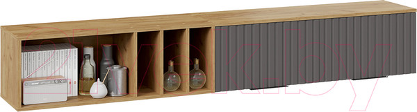 Изображение товара Шкаф навесной ТриЯ Хилтон с полкой 2040 (дуб крафт золотой/графит матовый)