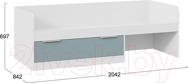 Изображение товара Кровать-тахта ТриЯ Марли комбинированная Тип 1 80x200 (белый/серо-голубой)