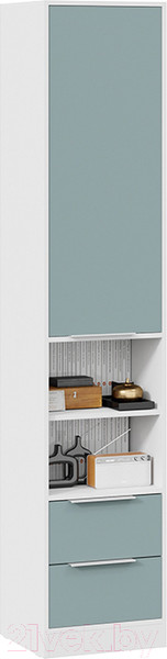 Изображение товара Шкаф-пенал ТриЯ Марли комбинированный (белый/серо-голубой)