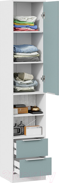 Изображение товара Шкаф-пенал ТриЯ Марли комбинированный (белый/серо-голубой)