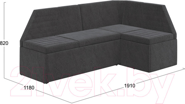 Изображение товара Уголок кухонный мягкий ТриЯ Лондон Исп.2 (дуб сонома трюфель/микровелюр Wellmart Graphite)