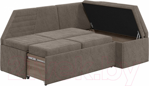 Изображение товара Уголок кухонный мягкий ТриЯ Лондон Исп.2 (дуб сонома трюфель/микровелюр Wellmart Latte)