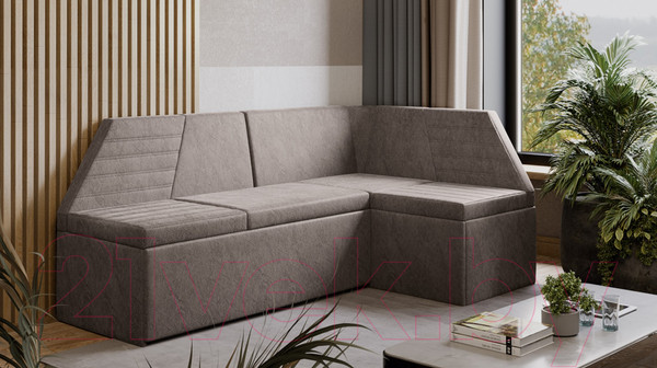 Изображение товара Уголок кухонный мягкий ТриЯ Лондон Исп.2 (дуб сонома трюфель/микровелюр Wellmart Latte)