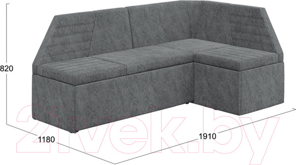 Изображение товара Уголок кухонный мягкий ТриЯ Лондон Исп.2 (дуб сонома трюфель/микровелюр Wellmart Silver)