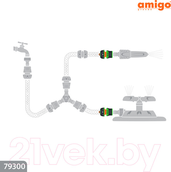 Изображение товара Соединитель для шланга AMIGO 79300