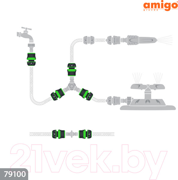 Изображение товара Соединитель для шланга AMIGO 79100
