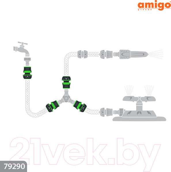 Изображение товара Соединитель для шланга AMIGO 79290