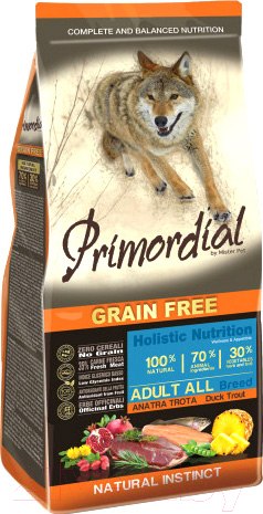 Сухой корм для собак Primordial Dog Adult Trout & Duck MSP5412 (12кг)