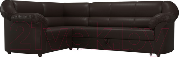 Изображение товара Диван угловой Лига Диванов Карнелла левый / 60290  (экокожа коричневый)