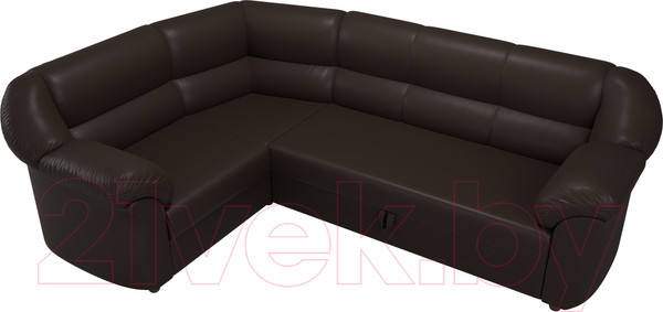 Изображение товара Диван угловой Лига Диванов Карнелла левый / 60290  (экокожа коричневый)
