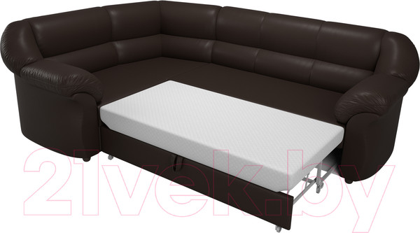 Изображение товара Диван угловой Лига Диванов Карнелла левый / 60290  (экокожа коричневый)