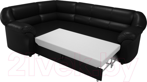 Изображение товара Диван угловой Лига Диванов Карнелла левый / 60289 (экокожа черный)