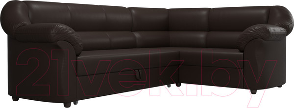 Изображение товара Диван угловой Лига Диванов Карнелла правый / 60290  (экокожа коричневый)