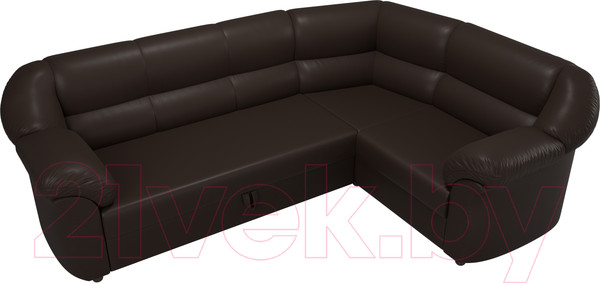 Изображение товара Диван угловой Лига Диванов Карнелла правый / 60290  (экокожа коричневый)