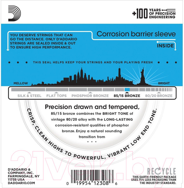 Изображение товара Струны для акустической гитары D'Addario EZ910 Light 11-52