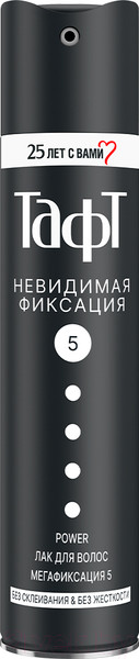Изображение товара Лак для укладки волос Тафт Power невидимая фиксация мегафиксация (225мл)