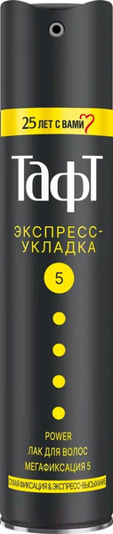 Изображение товара Лак для укладки волос Тафт Power. Экспресс-укладка мегафиксация (225мл)
