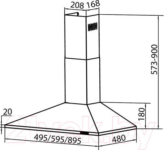 Изображение товара Вытяжка купольная Exiteq EX-1086 (нержавеющая сталь)