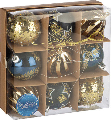 Изображение товара Набор шаров новогодних Волшебная страна SYQB1-0123062 / 106336 (9шт)