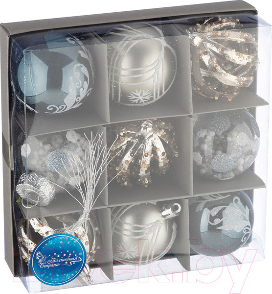 Изображение товара Набор шаров новогодних Волшебная страна SYQB1-0123102 / 106337 (9шт)