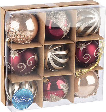 Изображение товара Набор шаров новогодних Волшебная страна SYQB2-0123049 / 106340 (9шт)