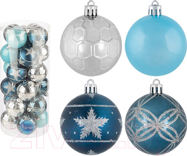 Изображение товара Набор шаров новогодних Волшебная страна SYQB2-0123194 / 106343 (24шт)