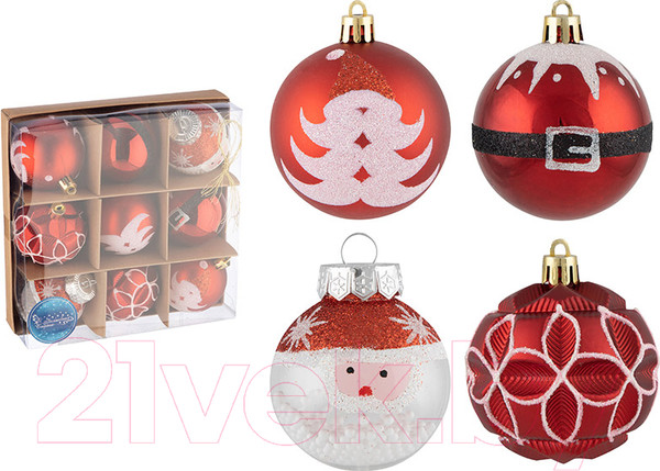 Изображение товара Набор шаров новогодних Волшебная страна SYQB3-0123028 / 106344 (9шт)