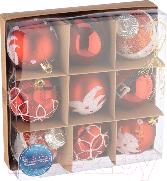 Изображение товара Набор шаров новогодних Волшебная страна SYQB3-0123028 / 106344 (9шт)