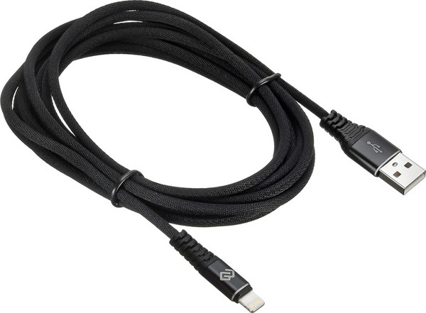 Изображение товара Кабель Digma LIGHT-3M-BRAIDED-BLK (3м, черный)